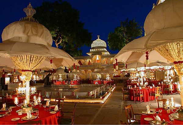 Wedding venue setup